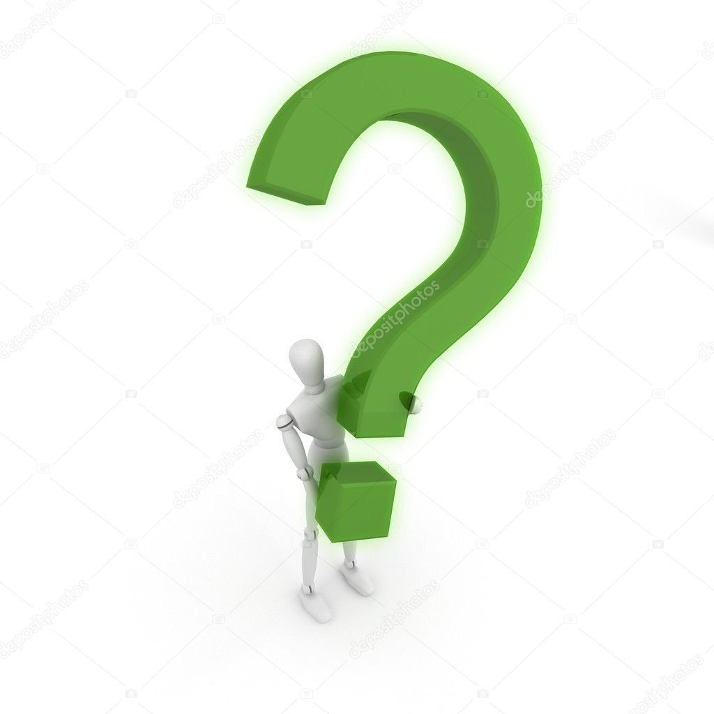Man holding Question Mark