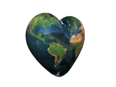 Heart shaped earth clipart