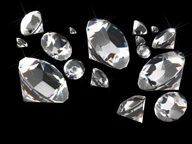 Diamonds on black clipart