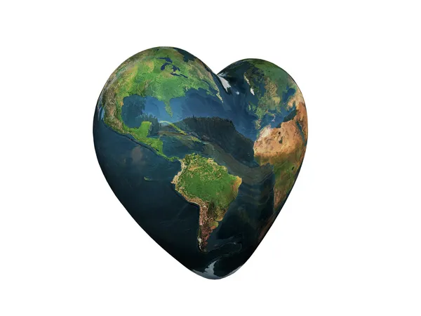 Heart shaped earth — Stock Photo, Image