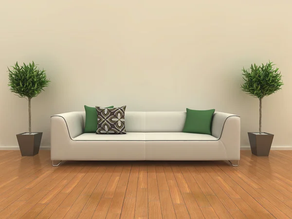 Sofá con plantas — Foto de Stock