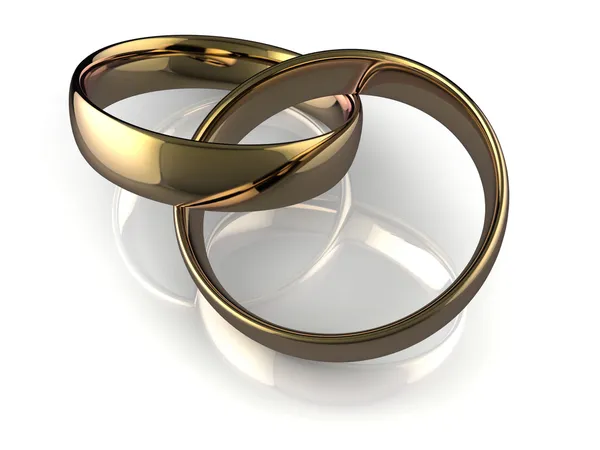 Связанные свадебные кольца — стоковое фото
