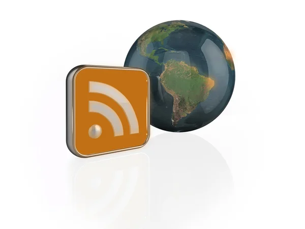 Simbolo RSS con Globe — Foto Stock