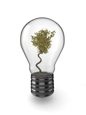 Tree in a light bulb clipart