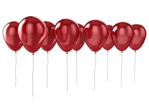 Błyszczące czerwone balony — Zdjęcie stockowe