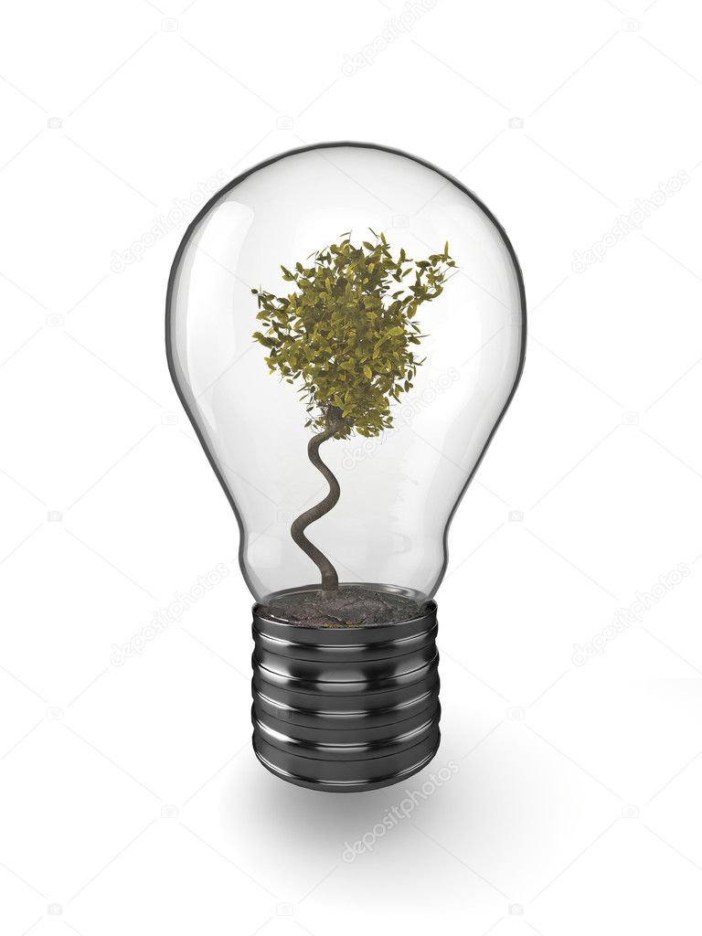 Tree in a light bulb