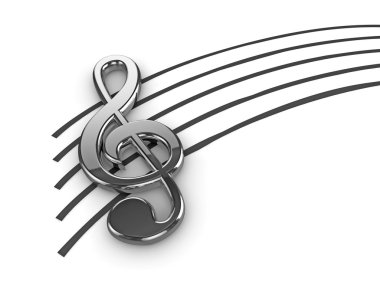 Silver Treble Clef clipart