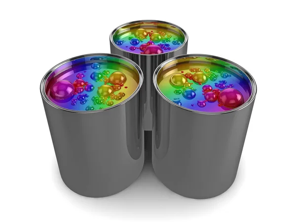 Bubbling rainbow paint — Stock Photo, Image