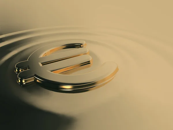 Euro emas cair — Stok Foto