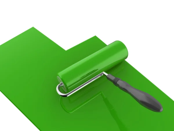 Rolo de tinta verde — Fotografia de Stock
