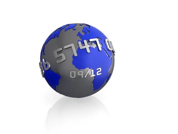 Credit card globe — Stock Photo, Image