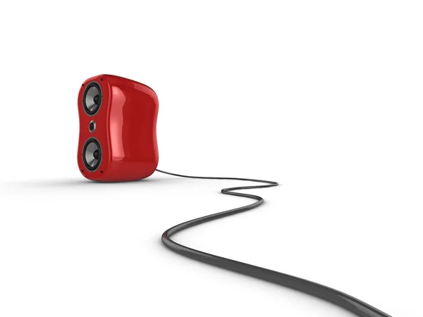 Błyszczący czerwony głośnik — Zdjęcie stockowe