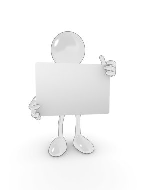 Blank sign character clipart