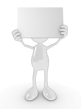 Blank sign man clipart