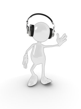 Headphone dancing man clipart