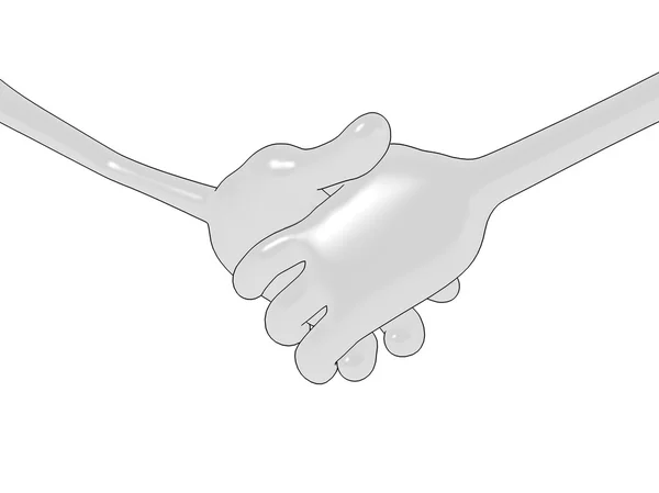Рукопожатие из мультфильма — стоковое фото