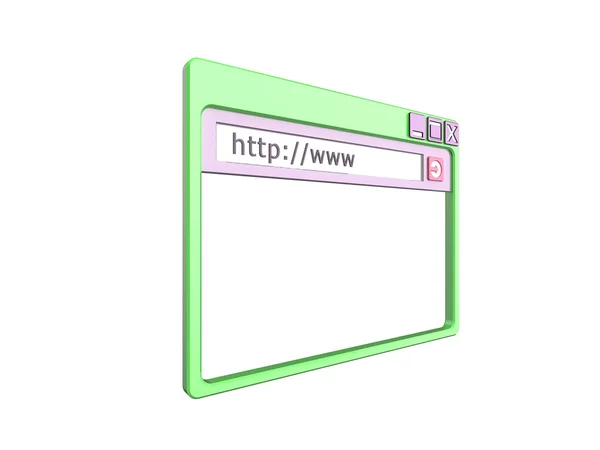 Janela do navegador 3d — Fotografia de Stock