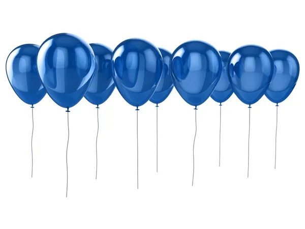 Błyszczące niebieskie balony — Zdjęcie stockowe