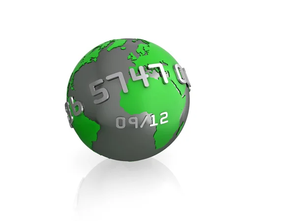Credit card globe — Stock Photo, Image