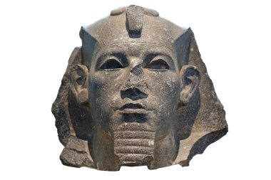 cabeza de un faraón en pie