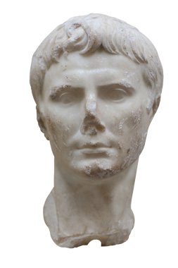 Marble bust of the roman emperor Augustus clipart