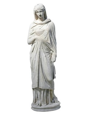 Old marble statue of a young woman clipart