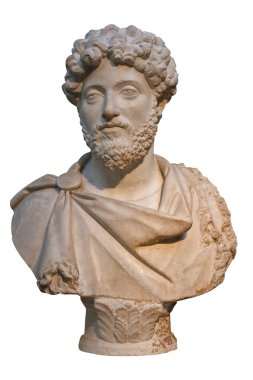 Marble bust of the roman emperor Marcus Aurelius clipart