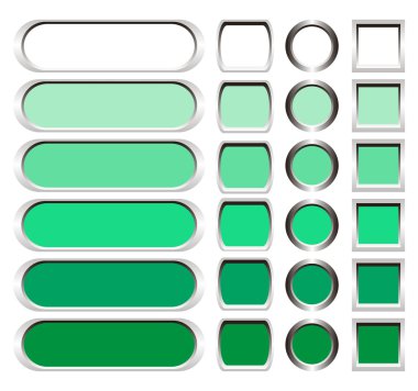Yeşil tonlarında metal düğmeleri