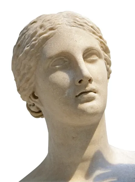 Witte marmeren hoofd van jonge vrouw — Stockfoto