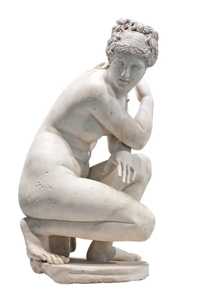 Forntida marmorstaty av en naken kvinna — Stockfoto