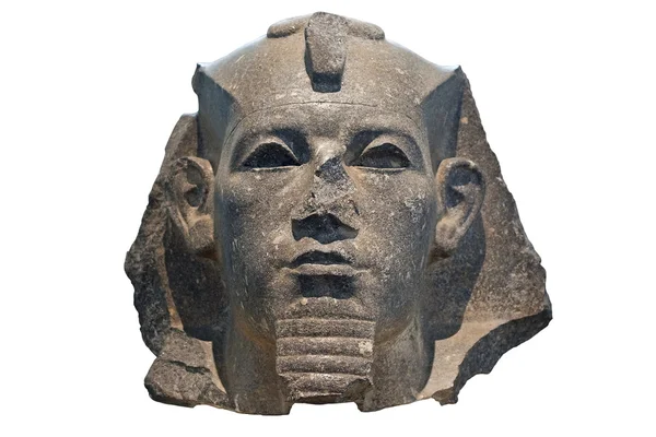 Tête de pharaon en pierre noire — Photo