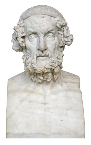 Білий мармуровий бюст грецького поета Гомера — стокове фото