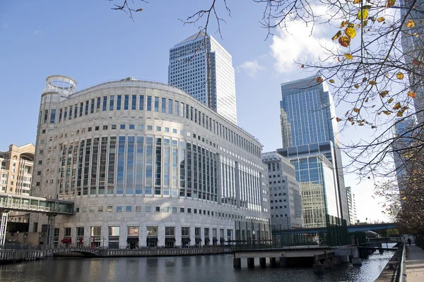 Canary Wharf skyscrapers in London — Stock Photo, Image