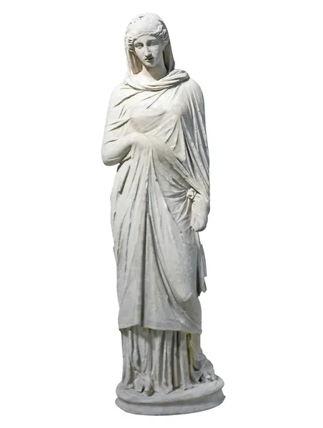 Old marble statue of a young woman — Stock Photo, Image