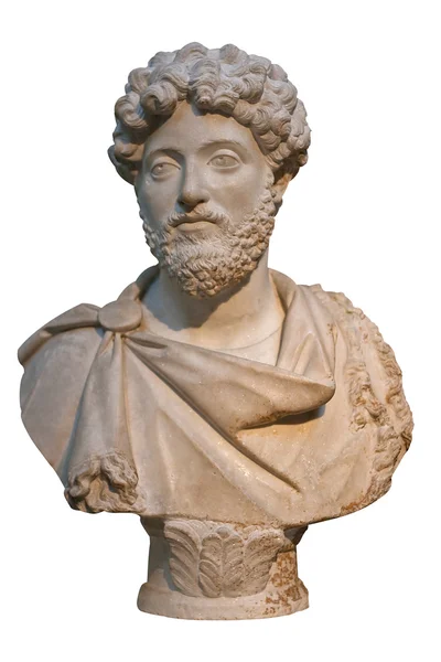 Marcus aurelius római császár márvány mellszobra — Stock Fotó