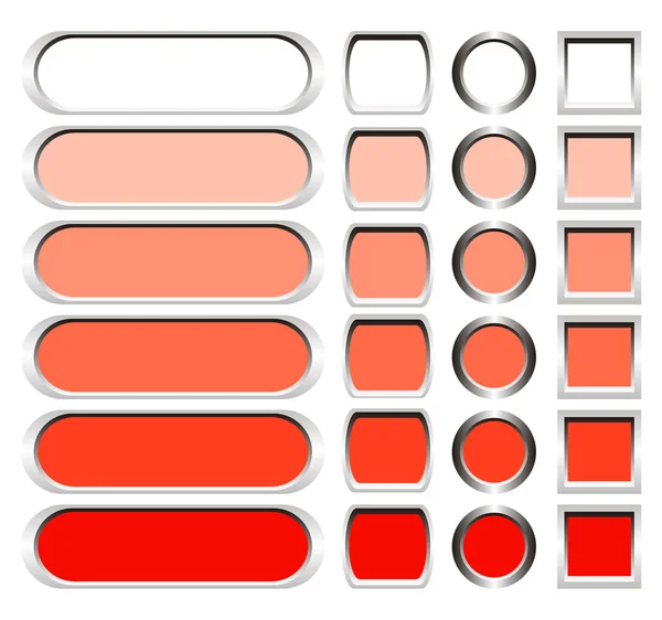 Metallic buttons in shades of red — Stock Photo, Image