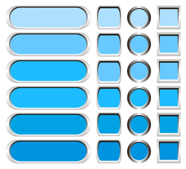 Metallic buttons in shades of blue — Stock Photo, Image