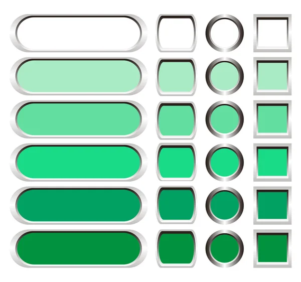 Metallic buttons in shades of green — Stock Photo, Image