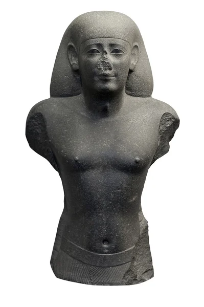 Antika egyptiska staty gjord av svart sten — Stockfoto