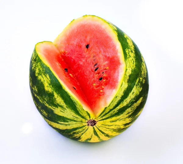 Színes érett görögdinnye, a fehér háttér — Stock Fotó
