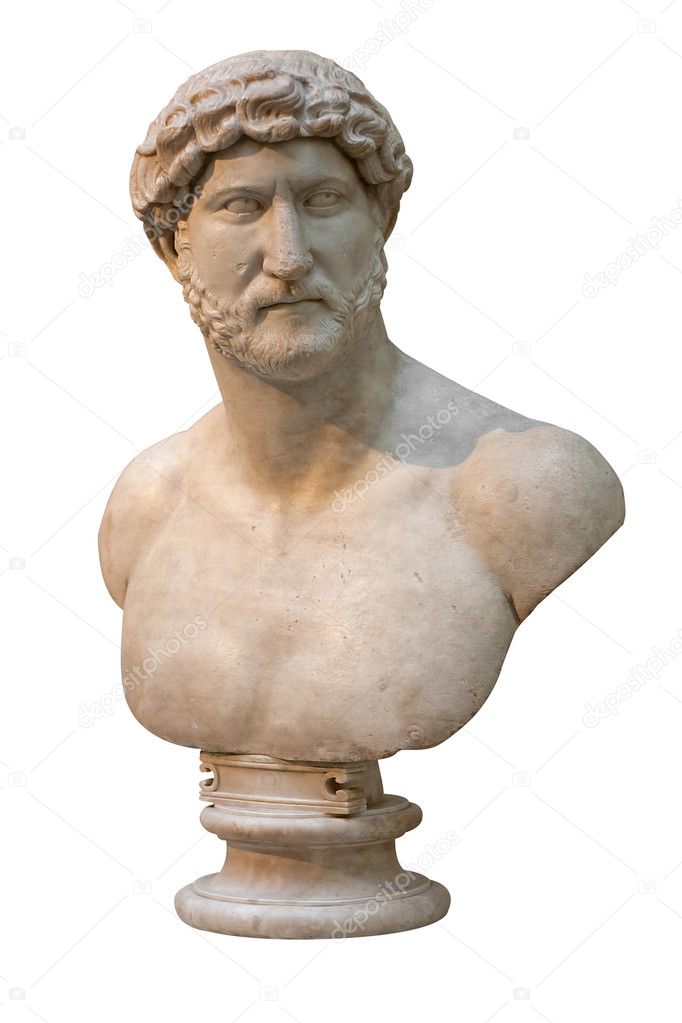Marble bust of a roman emperor