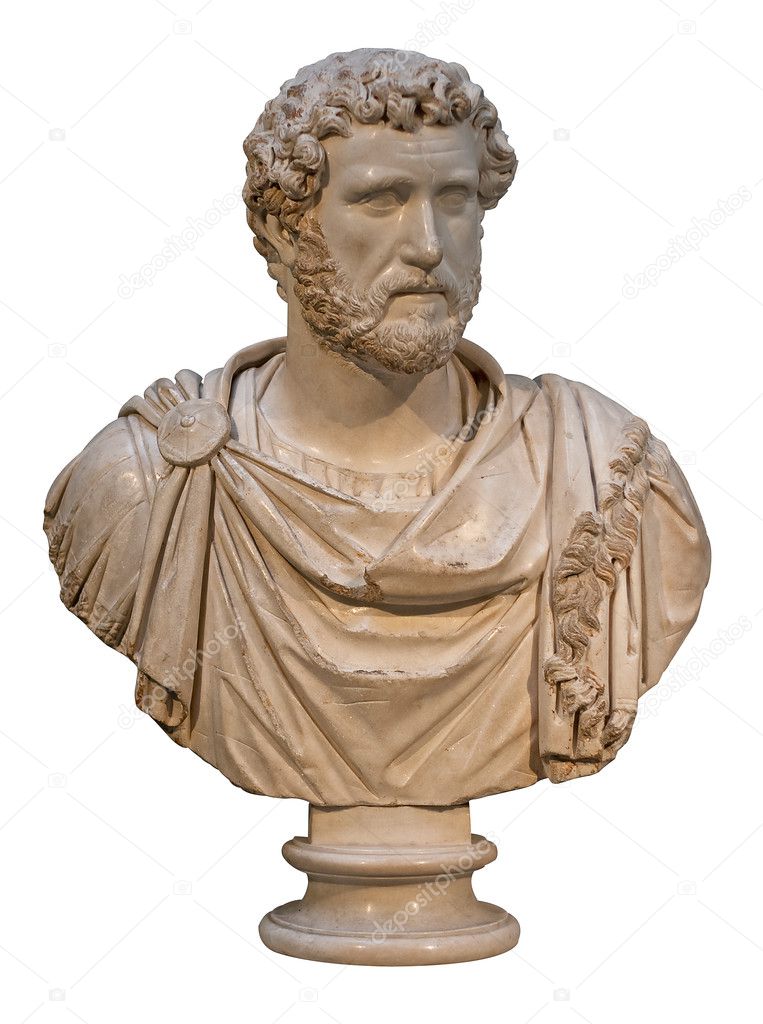 Marble bust of the roman emperor Antoninus Pius