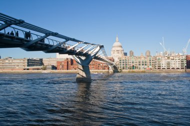 Millennium Bridge and St Paul Cathedral clipart