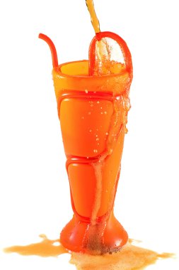 Soft drink spilling out of a vase clipart