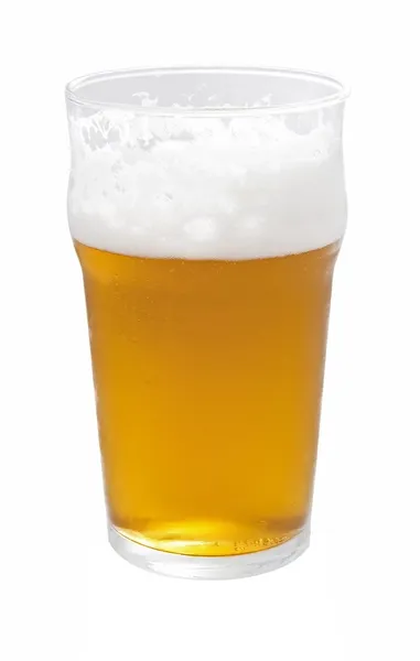 Ποτήρι μπύρας απομονωμένο σε λευκό — Φωτογραφία Αρχείου