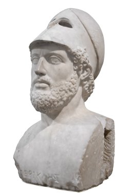 Bust of the greek statesman Pericles clipart