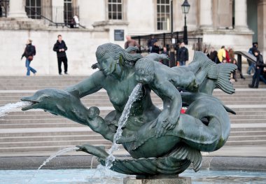 A fountain in Trafalgar Square clipart