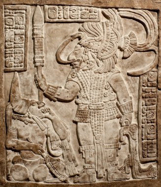 Old mexican relief carved in stone clipart