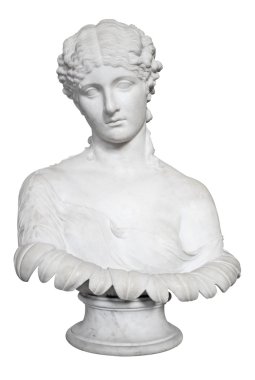 Ancient bust of a beautiful lady clipart