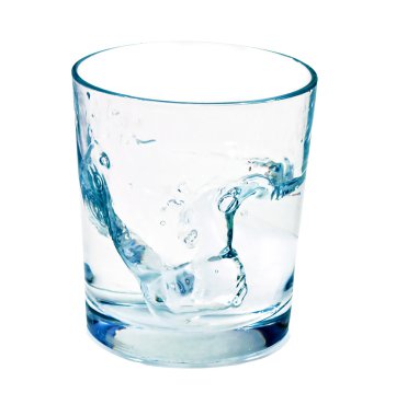 Isolated shot of ice cube being dropped clipart